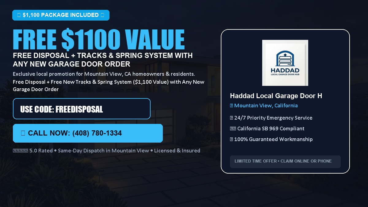 Free Disposal + Free New Tracks & Spring System with Any New Garage Door Order ($1100 Value) in Mountain View, CA